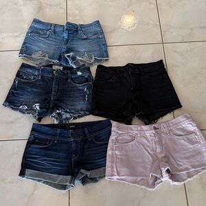 Multiple Denim Women's Jean Shorts in Blue, Black, and purple 24 & 25